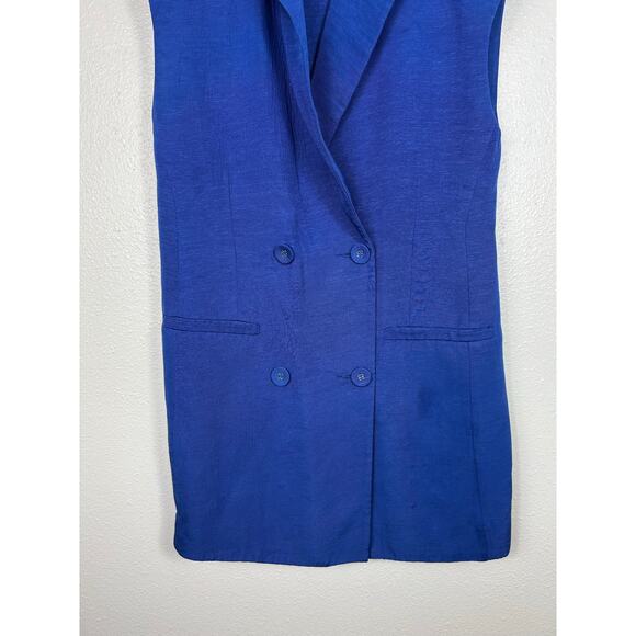 Shona Joy Vento Sleeveless Blazer Dress Colbalt Blue Sz 4 *No Belt* - Picture 7 of 8